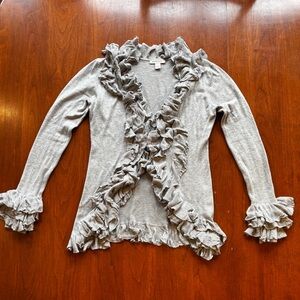 Boston Proper Heather Gray Knit Top/Cardigan